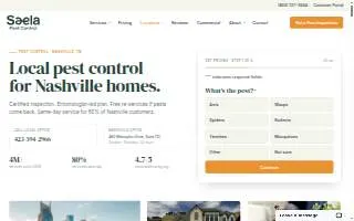 Saela Pest Control of Nashville website