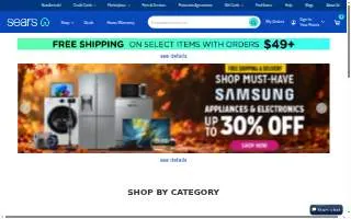 Sears Appliance Repair website