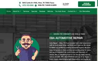 EBA Automotive Repair website