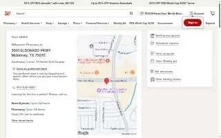Walgreens Pharmacy of Allen website