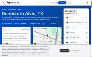 Aspen Dental - Alvin website