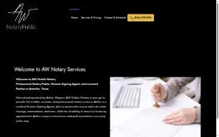 AW Notary Amarillo website