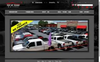 Top of Texas Motors website