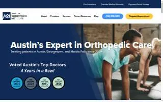 Austin Orthopedic Institute - Physical Therapy website