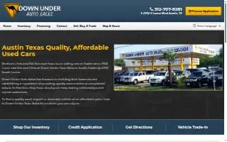 Down Under Auto Sales website