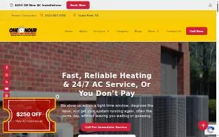 One Hour Heating & Air Conditioning of Austin website