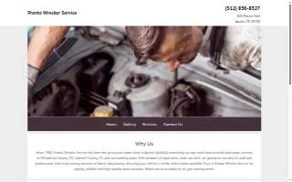 Pronto Wrecker Service website