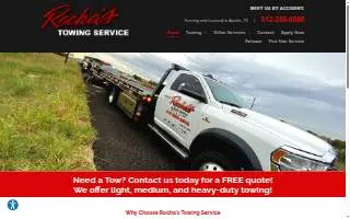 Rocha's Towing Service of Austin website