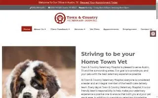 Town & Country Veterinary Hospital of Austin website