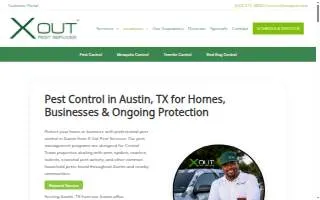 X Out Pest Services of Austin website