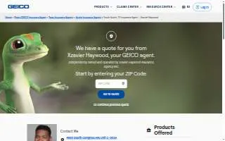 Xzavier Haywood - GEICO Insurance Agent website
