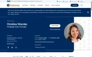 Christina Warmke - Gateway Mortgage website