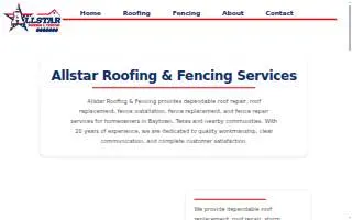 Allstar Roofing and Fencing LLC website