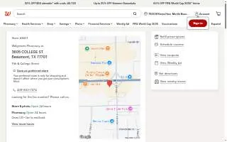 Walgreens Pharmacy of Beaumont website