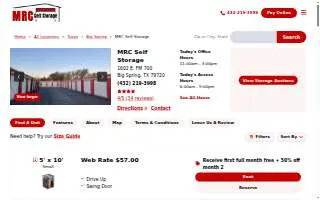 MRC Self Storage website