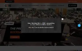 Core Athletic Club website