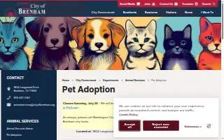 City of Brenham - Animal Services website