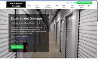 Dixie Street Storage website