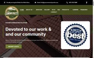 Community Construction & Roofing website