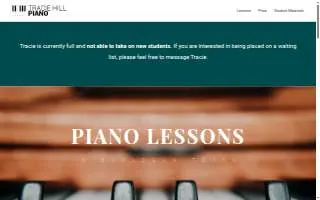 Piano Lessons | Tracie Hill website