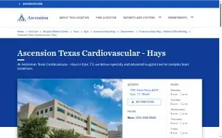 Ascension Texas Cardiovascular - Hays website