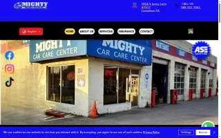 Mighty Car Care Center website