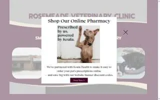 Rosemeade Veterinary Clinic website