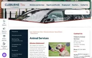 Cleburne Animal Services website