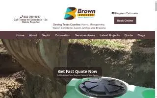 Brown Aerobic Septic Specialists website
