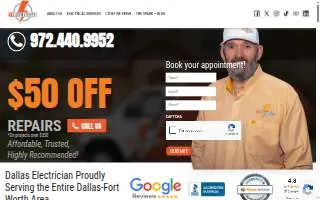 4G Electrician, LLC - Lake Dallas website