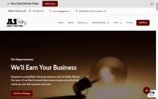 A1 Ability Electric of Dallas website