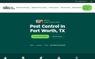 Alta Pest Control of Dallas website