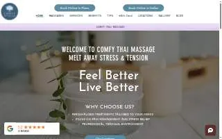 Comfy Thai Massage website