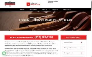 Dallas Area Locksmith - Arlington website