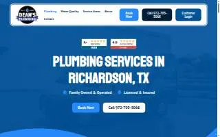 Dean’s Plumbing of Dallas website