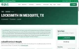 GLC Locksmith Services Mesquite website