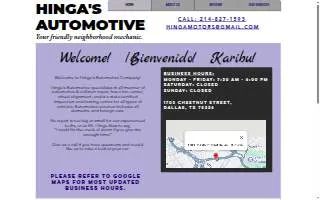 Hinga's Automotive Co website