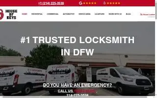 House of Keys Locksmith - Dallas website