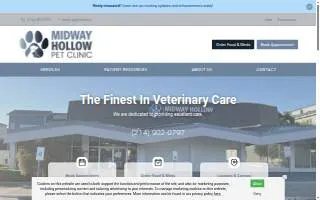 Midway Hollow Pet Clinic website