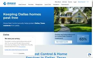 Moxie Pest Control of Dallas website