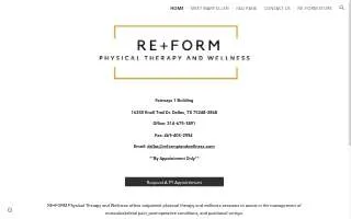 RE+FORM Physical Therapy and Wellness website
