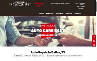 Ross & Greenville Automotive website