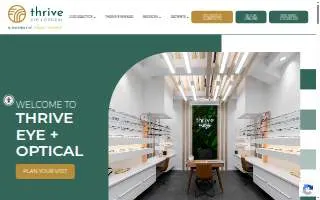 Thrive Eye + Optical website