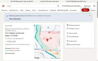 Walgreens Specialty Pharmacy at Medical City Dallas Hosp. A website