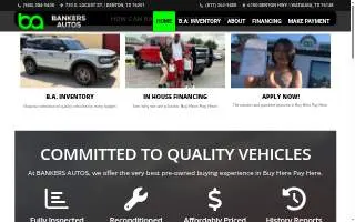 Bankers Autos Denton website