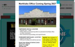 North Texas Allergy & Asthma Center website