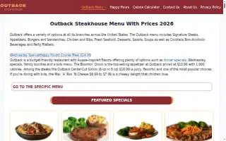 Outback Steakhouse of DeSoto website