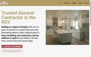 Ortega Construction & Remodeling website