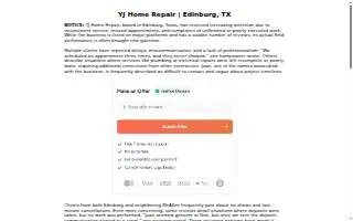 YJ Home Repair / Drywall Repair/Handyman/plumbing/Electrician/painting/Bathroom Remodel website