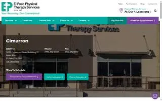 El Paso Physical Therapy Services website